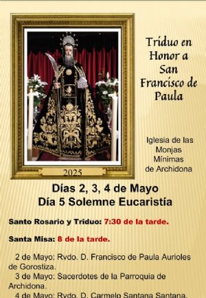 Triduo en honor a San Francisco de Paula