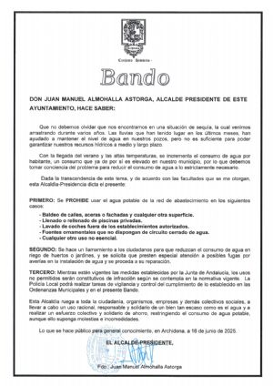 Bando sobre el uso del agua