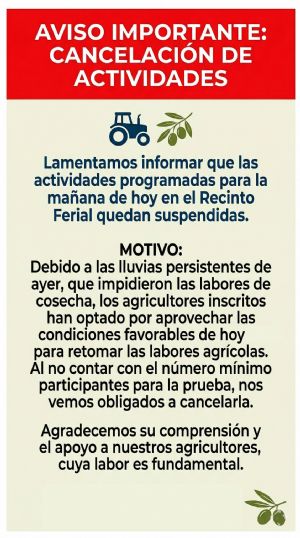 Cancelaci�n de actividades