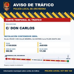 Aviso de corte de tr�fico